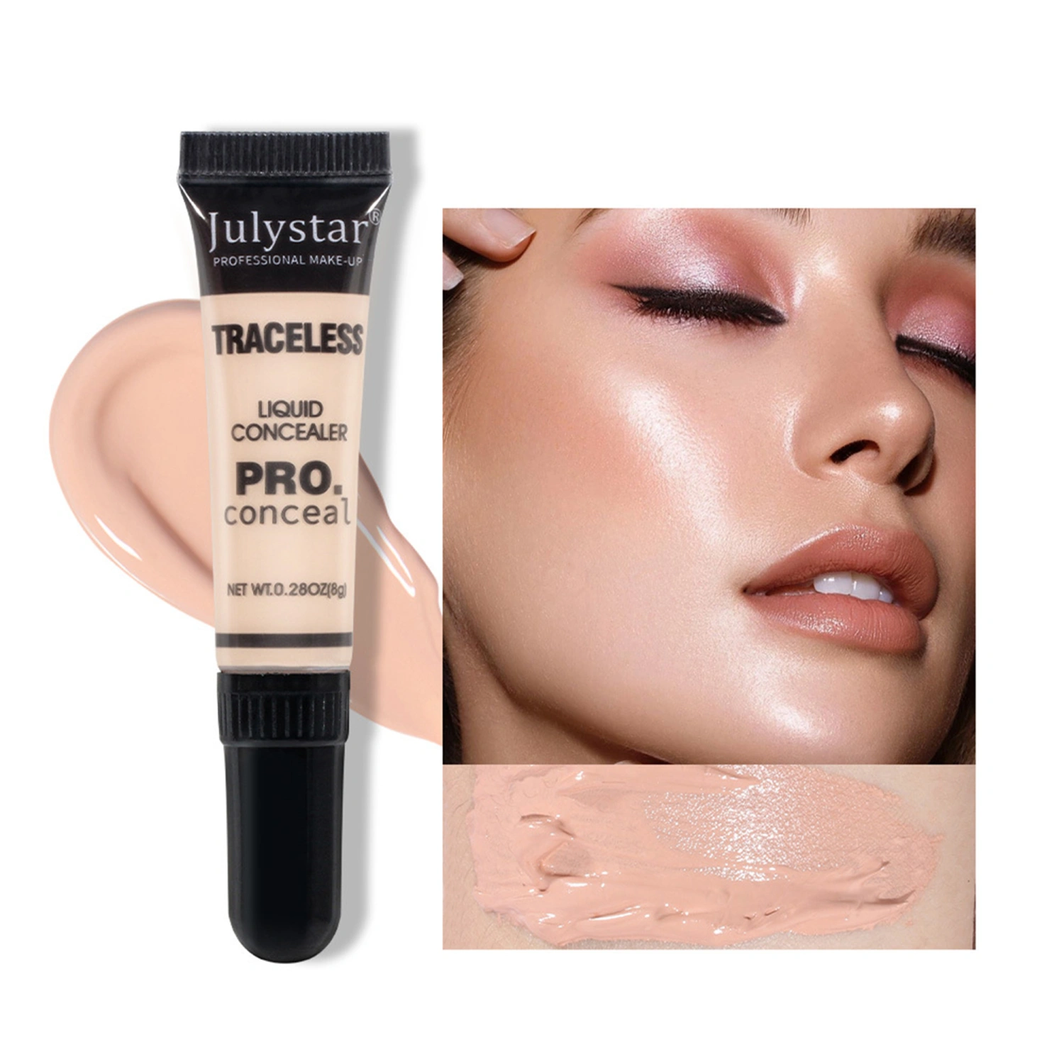 Liquid Concealer, Long Lasting Waterproof Contour for Dark Circles