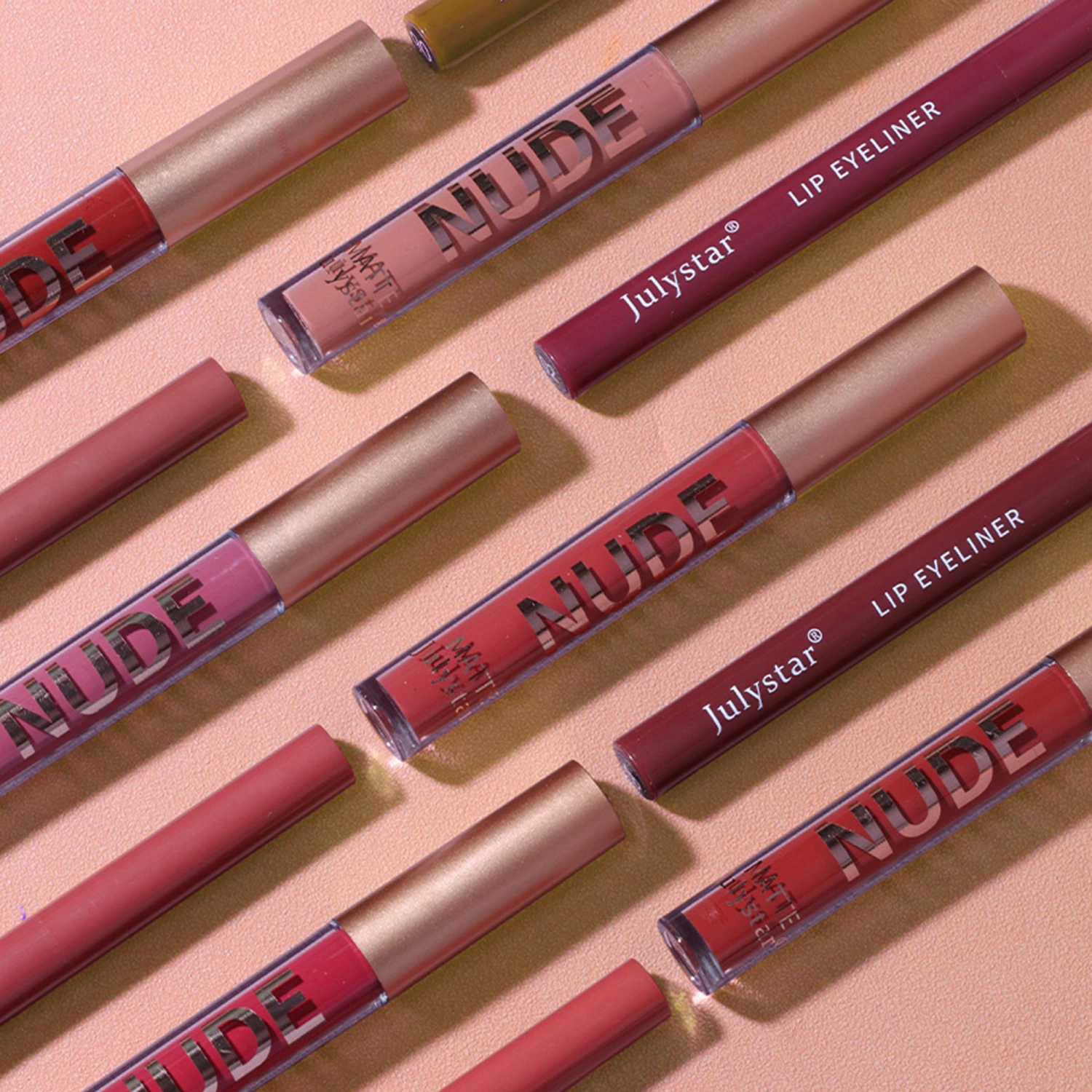 12Pcs Lip Liner and Lipstick Set, 6 Colors Matte Lip Gloss Lip Liner
