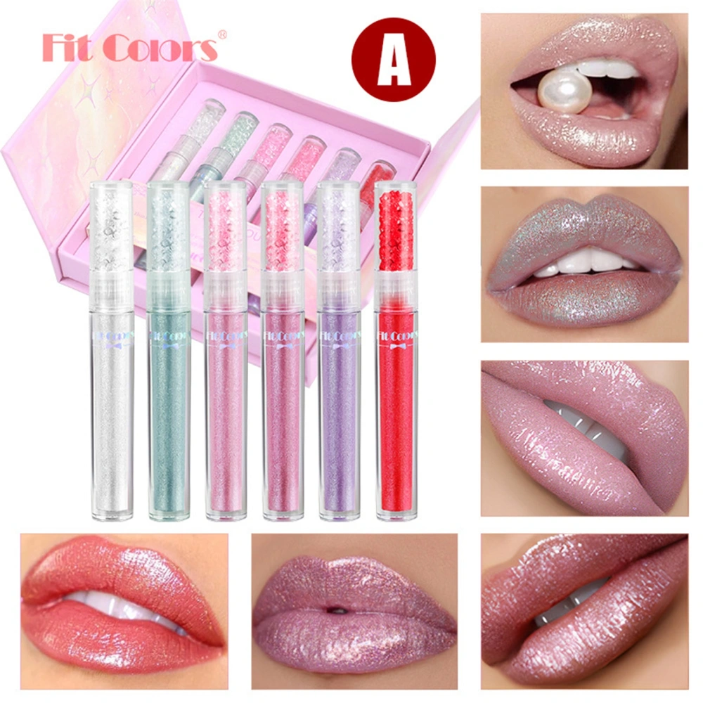 Shimmer Lip Gloss Set 6 Colors Liquid Lipsticks Moisturizing Lip Glaze