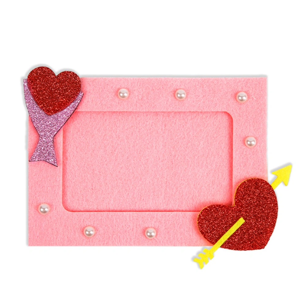 2 Pcs Felt Photo Frame Set for Valentine's Day Letter Heart Craft