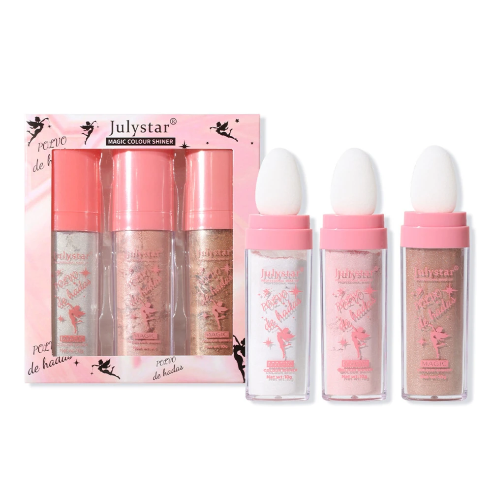 3 Colors Highlighter Powder Stick Set Natural Shimmer Makeup 