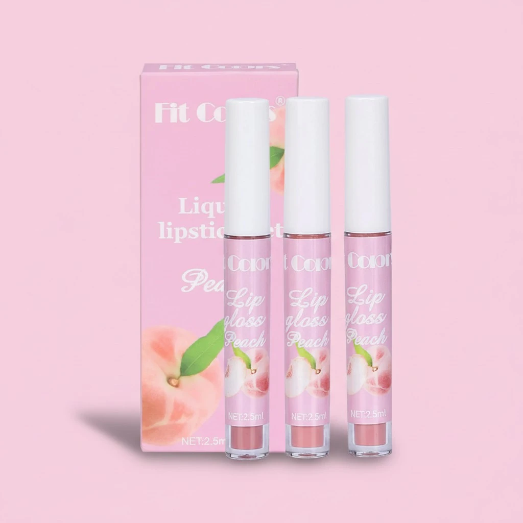3 PCS Lip Glosses Set, Fruit Flavored Non-Stick Cup Matter Lip Oil 