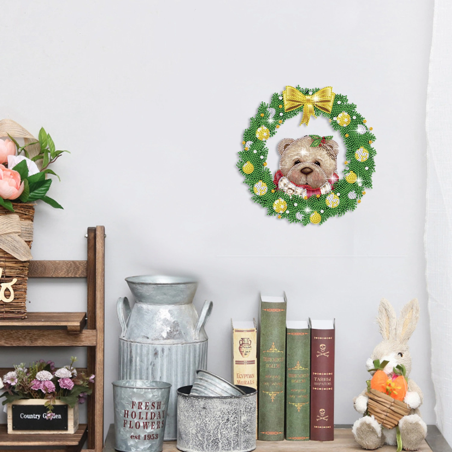 Diamond Painting Kits, Bear Decorative Garland Diamond Painting