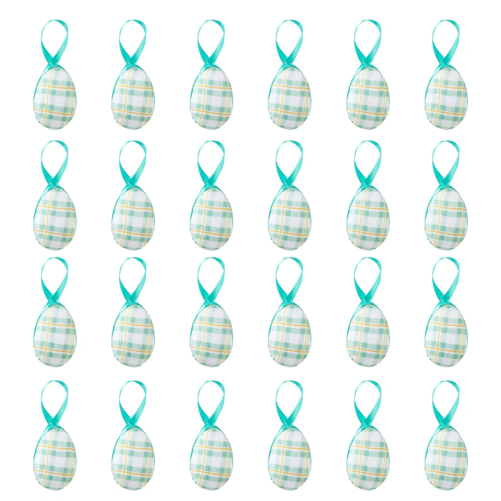 24pcs Easter Hanging Eggs, Colorful Flower Plaid Ornament Party Favor