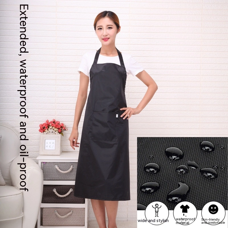 Kitchen Cooking Oil-proof Solid Color Waterproof Chef Overalls Women's Lengthened