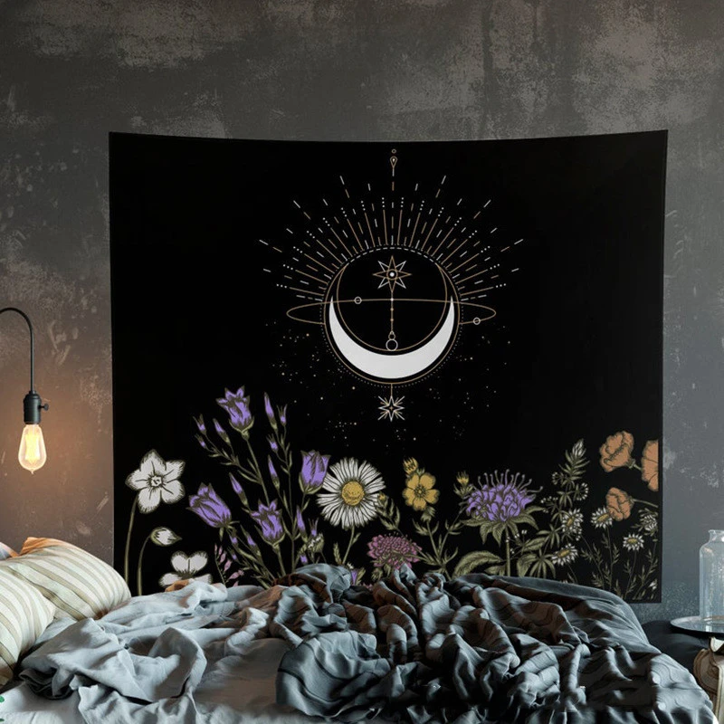 Modern Moon Print Tapestry Background Fabric