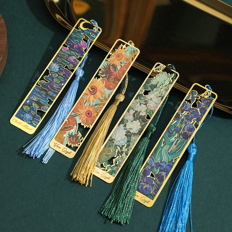 Bookmark Creative Retro Famous Painting Brass Metal Hollow