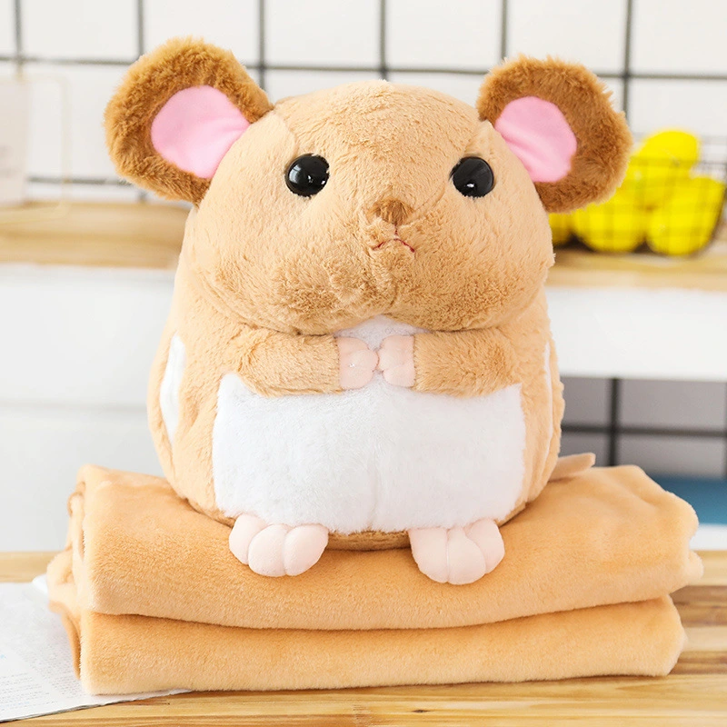 Mouse Doll Cute Sleeping Doll Pillow Plush Toy Hand Warmers Three In One Blanket Car Cushion