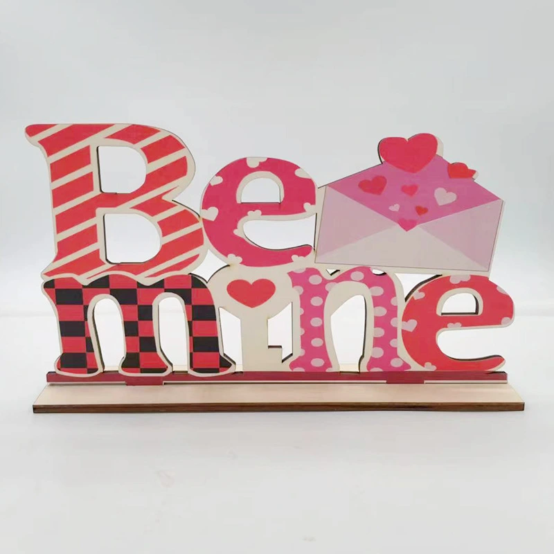 Valentine's Day Decoration Romantic Love Layered Tray Wooden Decoration