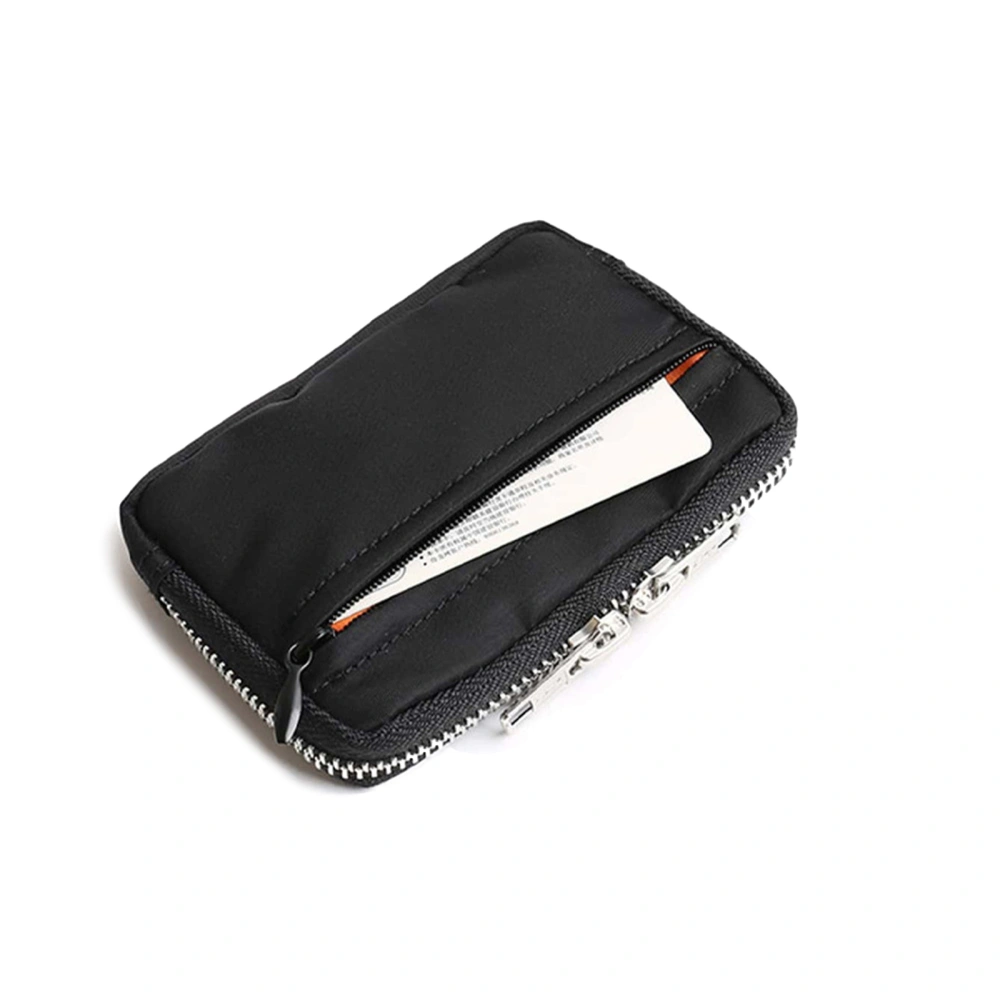 Compact Coin Purse for Adult Solid Double Zipper RFID-Blocking Wallet