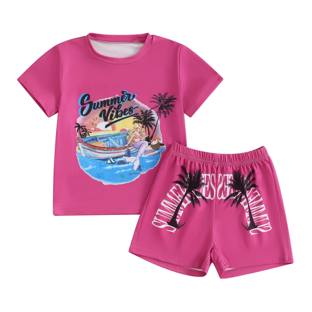 Baby Girls 2 Piece Outfit Tree Print Short Sleeve T-Shirt and Shorts