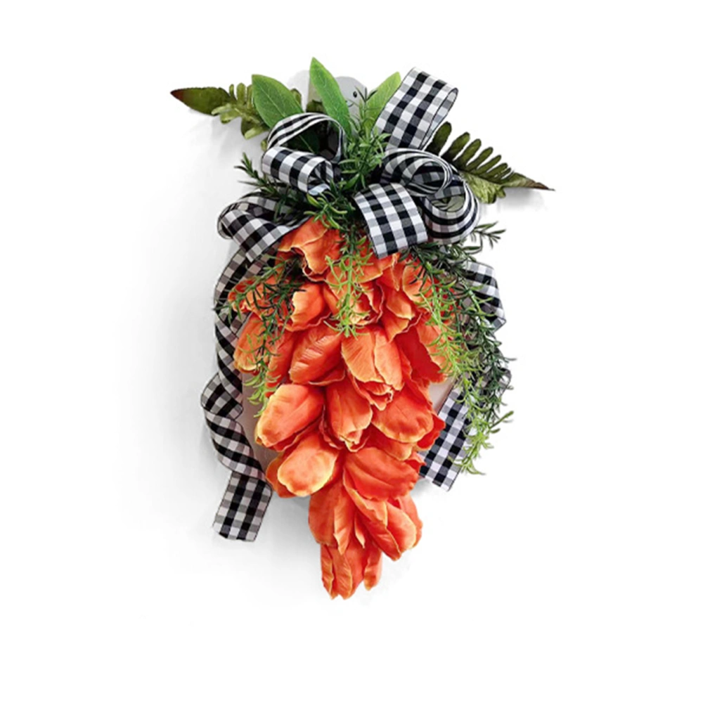 Easter Wreath Leaves Carrot Upside Down Hanging Swag Garlands 