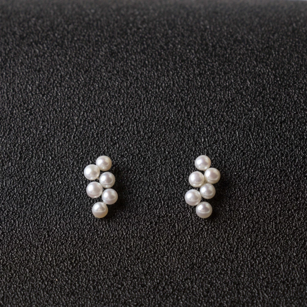 Natural Freshwater Pearl Small Grape Cluster Stud Earrings