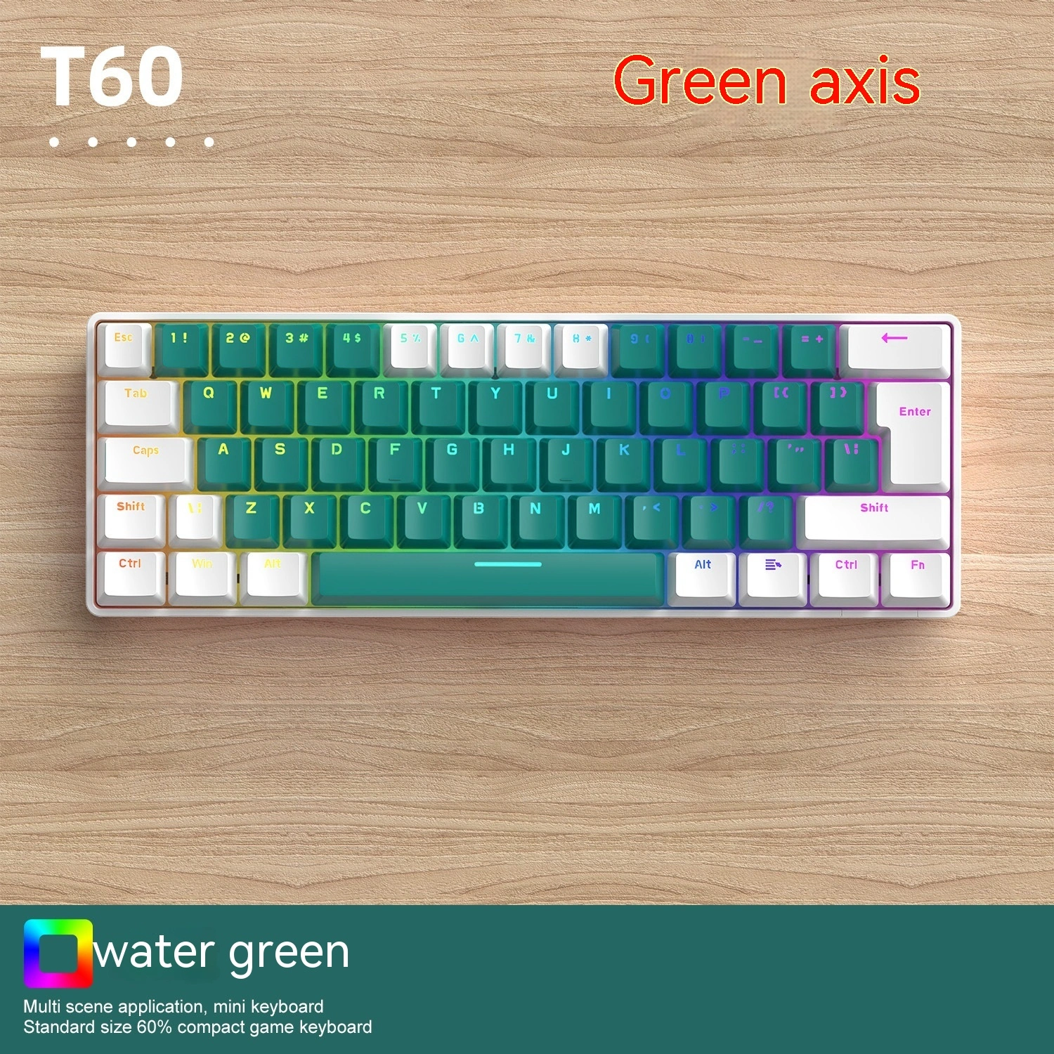Mechanical Keyboard Color Matching Game Notebook 62 Keys Portable
