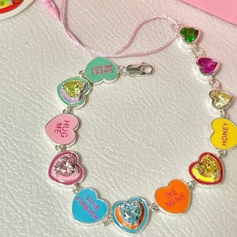 Special-interest Design Sweet Colorful Heart Bracelet