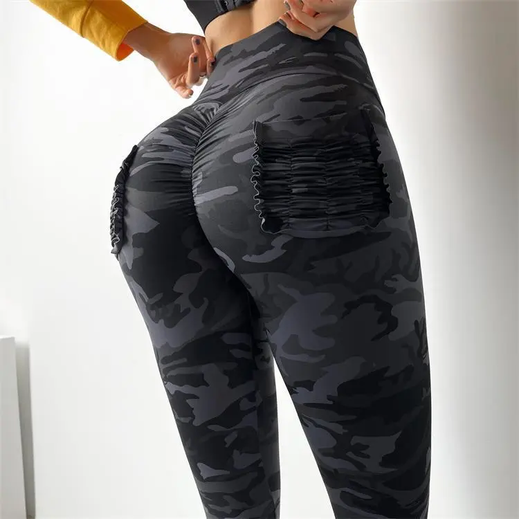 Women's High Waist Slimming Skinny Workout Pants Running Peach Hip Raise Yoga Pants