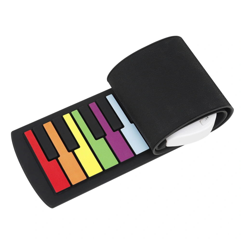 49 Key Rainbow Portable Hand Roll Piano Beginner Electronic Organ Toy Color Hand Roll Piano