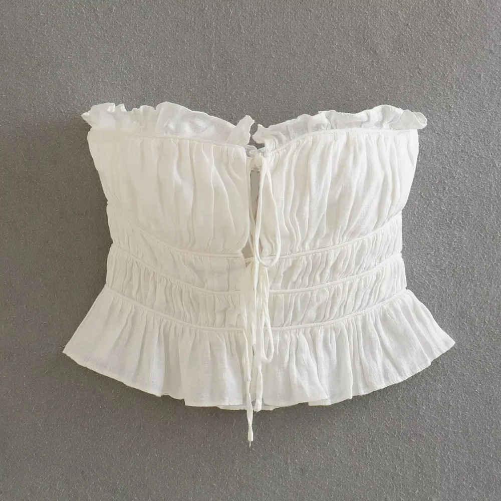Women's Stringy Selvedge Lace-up Slim Top