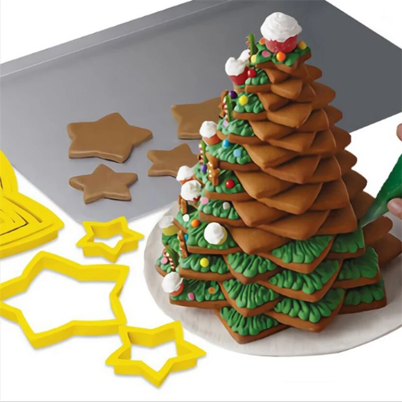 Die cutting of five star baking sugar biscuit