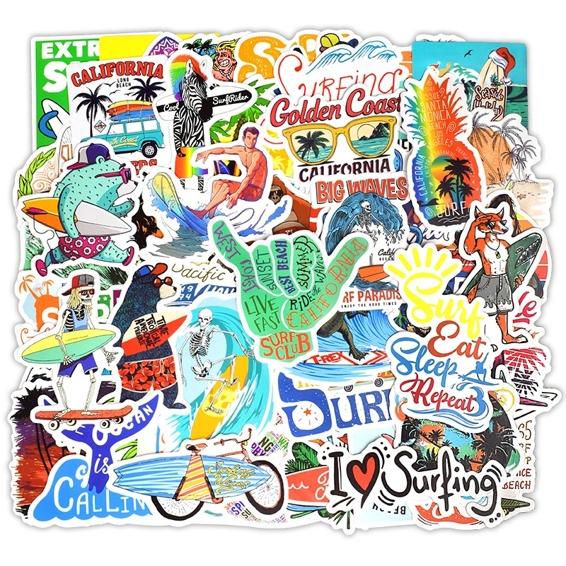 50 Summer Surfing Personality Creative Body Stickers