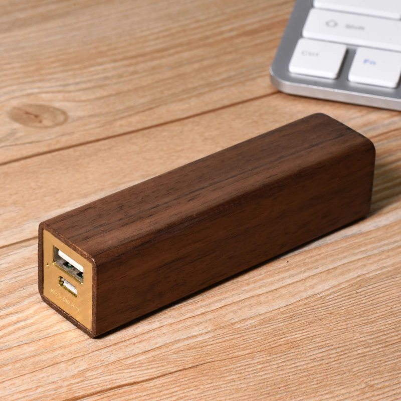 Portable Black Walnut Solid Wood Power Bank