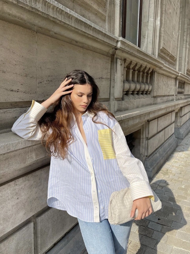 Blouse Ins Style Striped Loose And Lazy Women