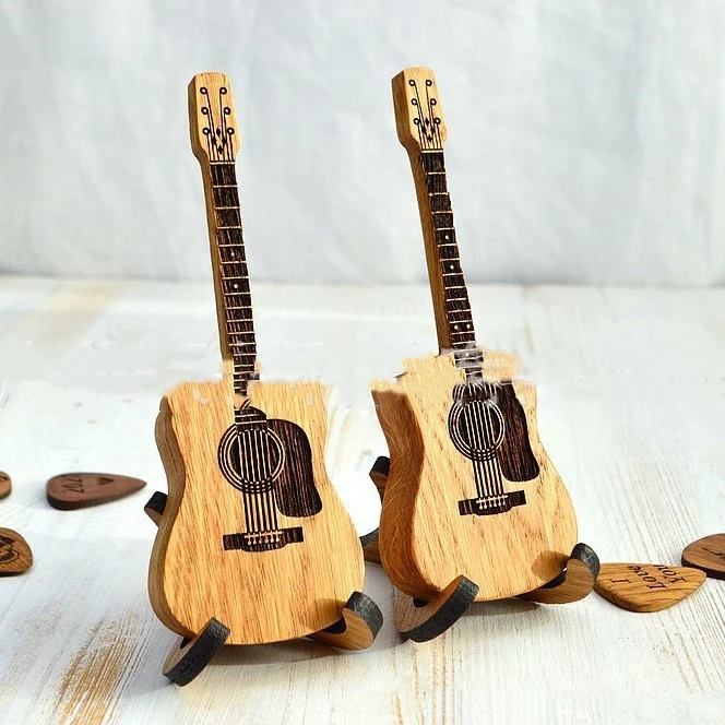 Wooden Acoustic Guitar Pick Box