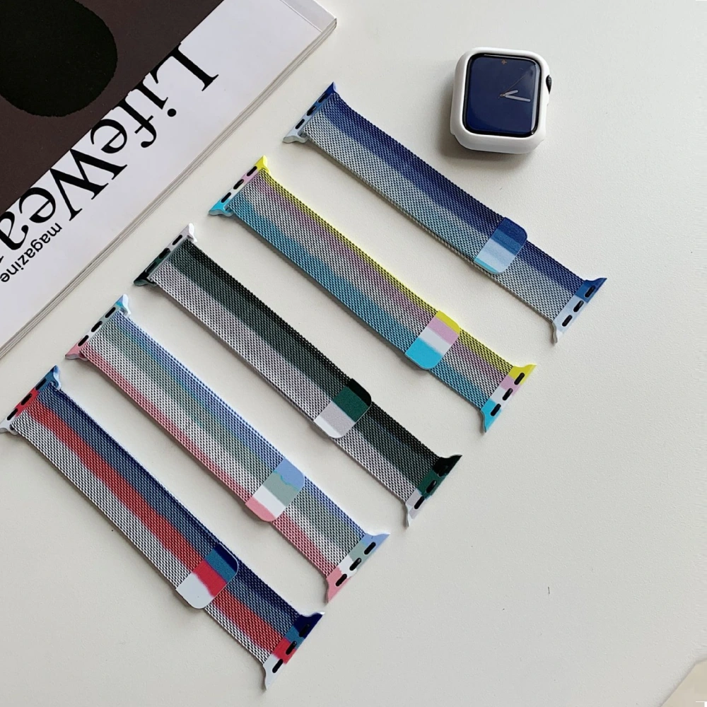 Stainless Steel Metal Contrast Color Magnetic Strap