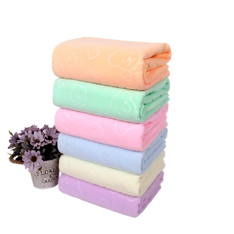 Microfiber Absorbent Bath Towel Household And Face Wash Towel Face Towel Bear Embossed Bath Towel