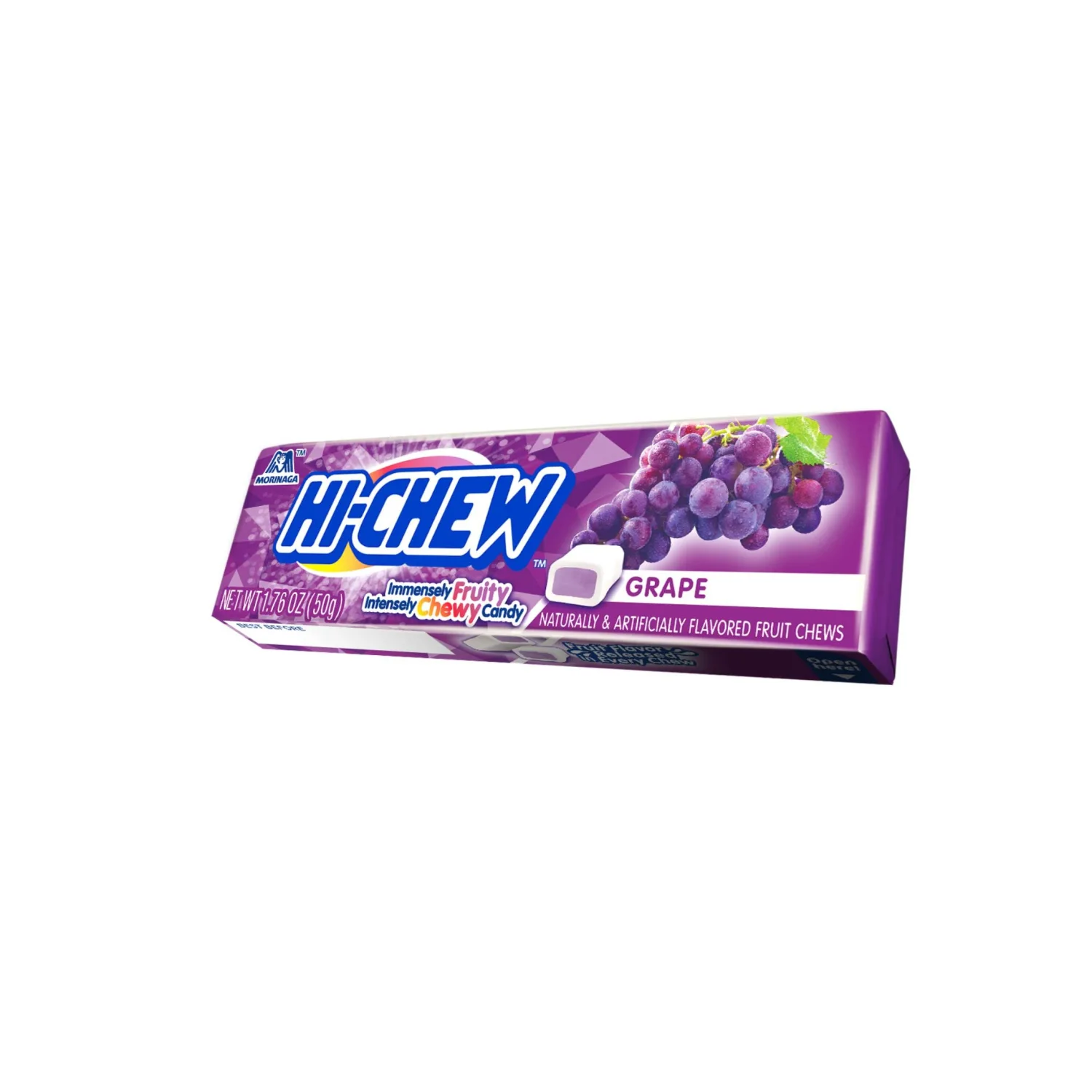 HI-CHEW Grape Sticks - Box of 15, 1.76oz ea | Unique Fun Soft & Chewy Taffy Candy | Immensely Juicy Fruit Flavors