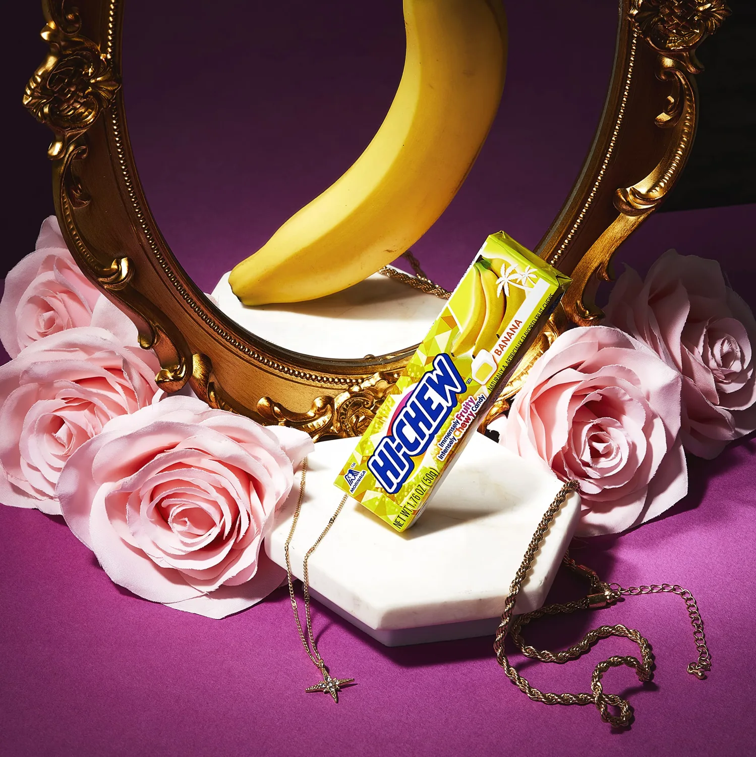 HI-CHEW Banana - Box of 15 Sticks, 1.76oz ea | Unique Fun Soft & Chewy Taffy Candy | Immensely Juicy Fruit Flavors