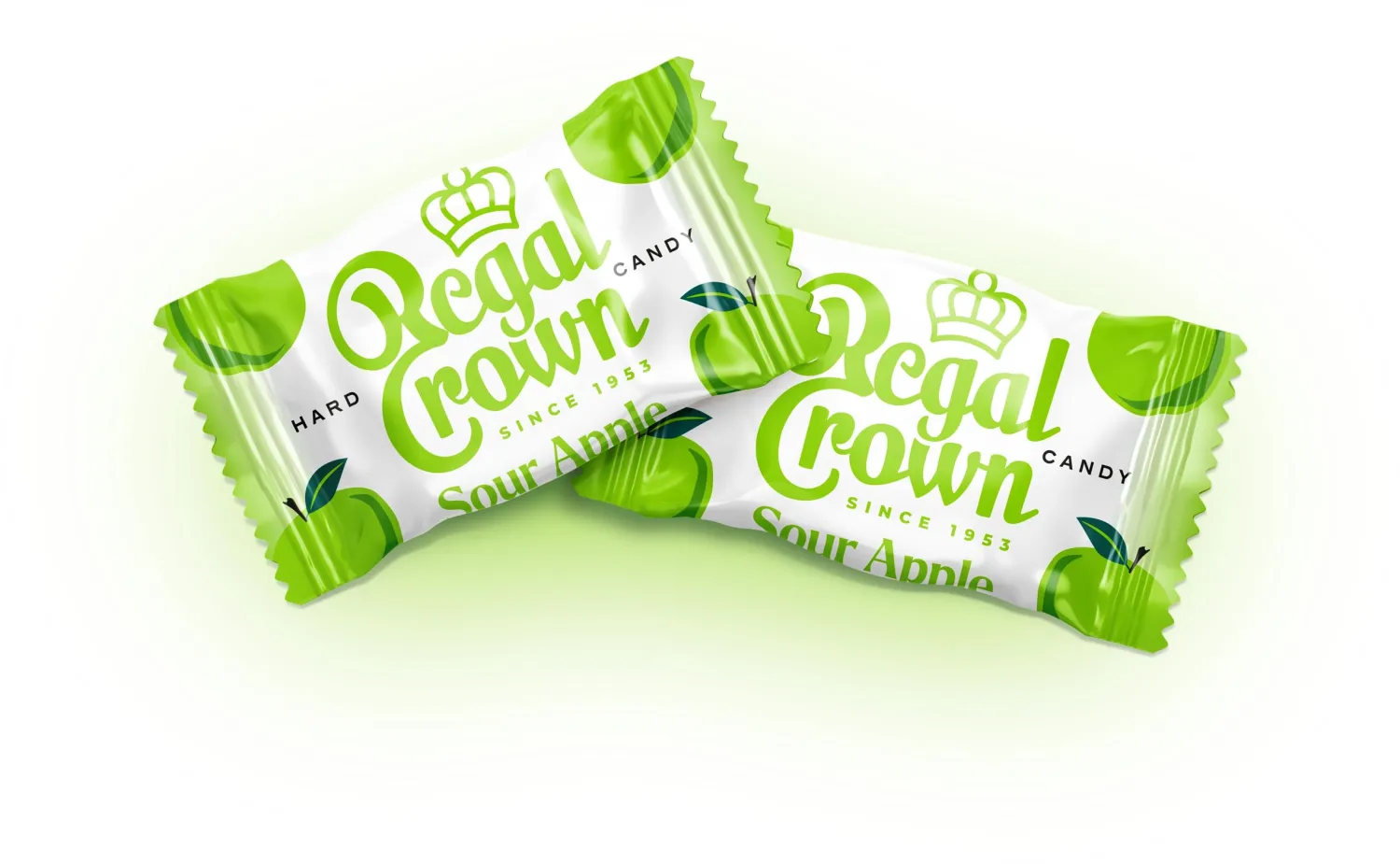 Regal Crown Sour Apple Hard Candy | Old Fashioned Sour Apple Candy | Traditional Crisp and Tarte Apple Candy Brought To You By Iconic Candy | 6.25oz Peg Bag (1)