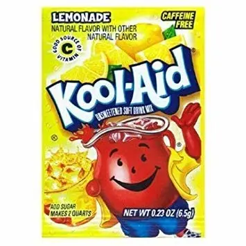 Kool-Aid Soft Drink Mix - Lemonade Unsweetened, Caffeine Free, 0.23 oz/envelope (Pack of 15)