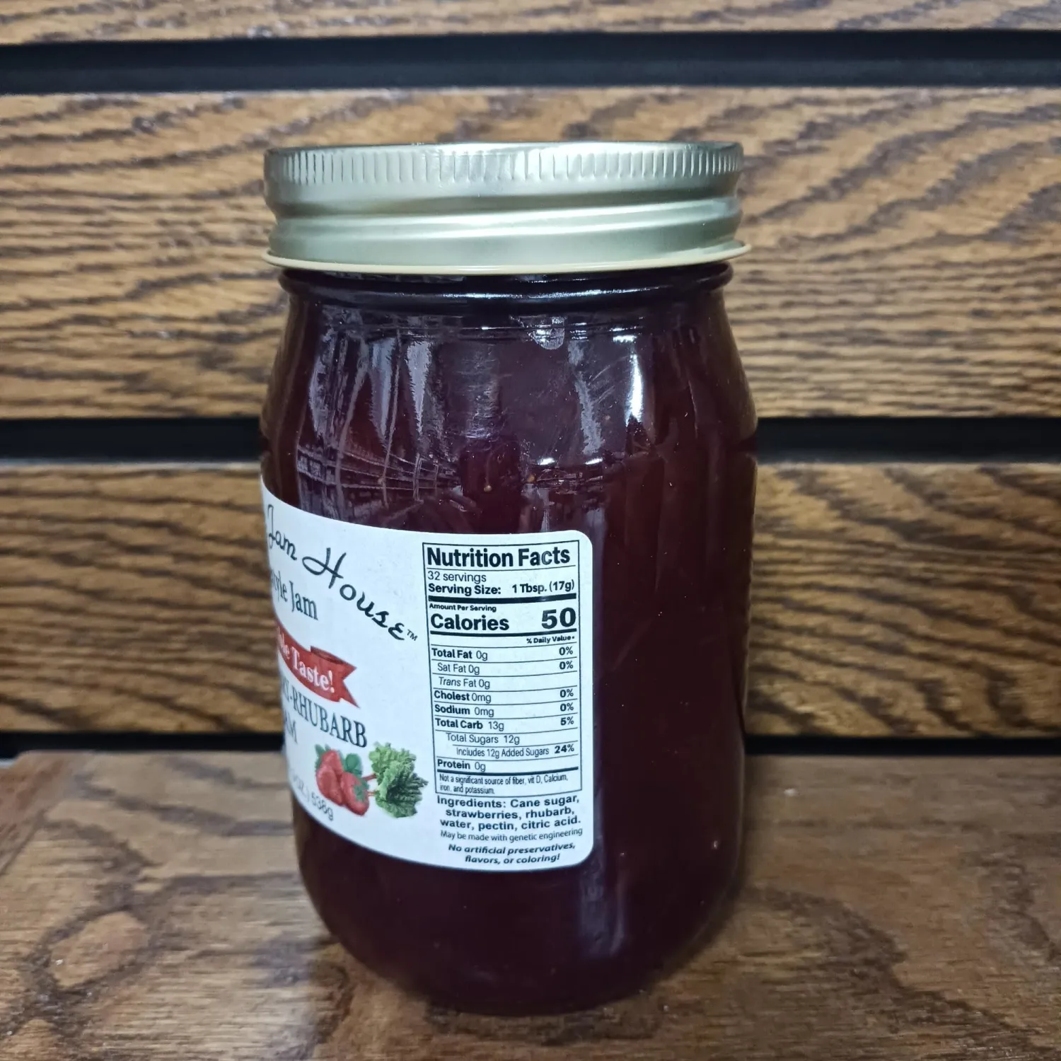 Homestyle Strawberry Rhubarb Jam - One Pint - Grandma's Jam House
