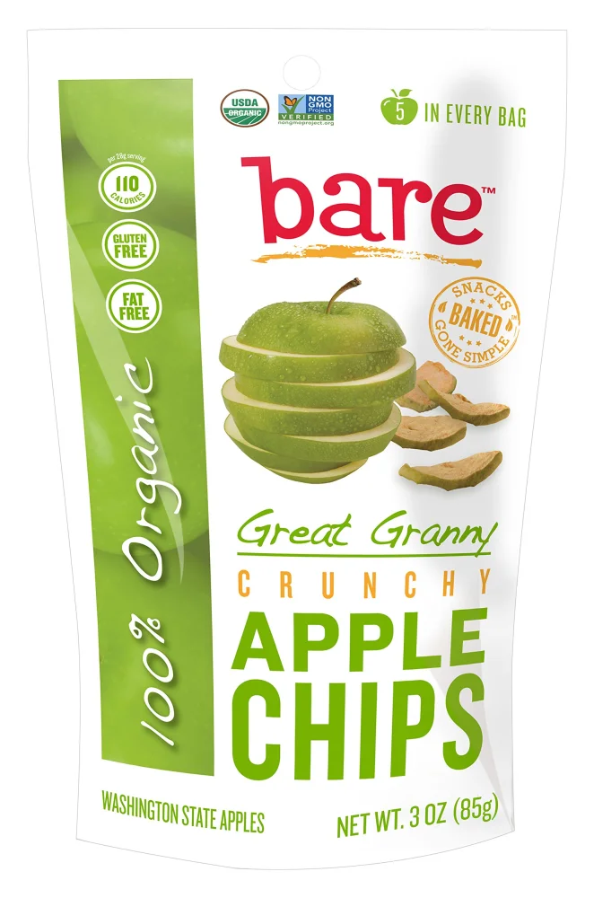 Bare Gluten Free Organic Apple Chips, Granny Smith, 3.3 Ounce