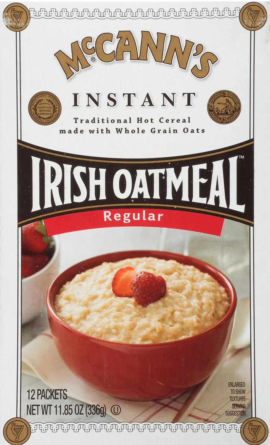 McCann’s Regular Instant Irish Oatmeal, 11.85 ounce, 12 Packets