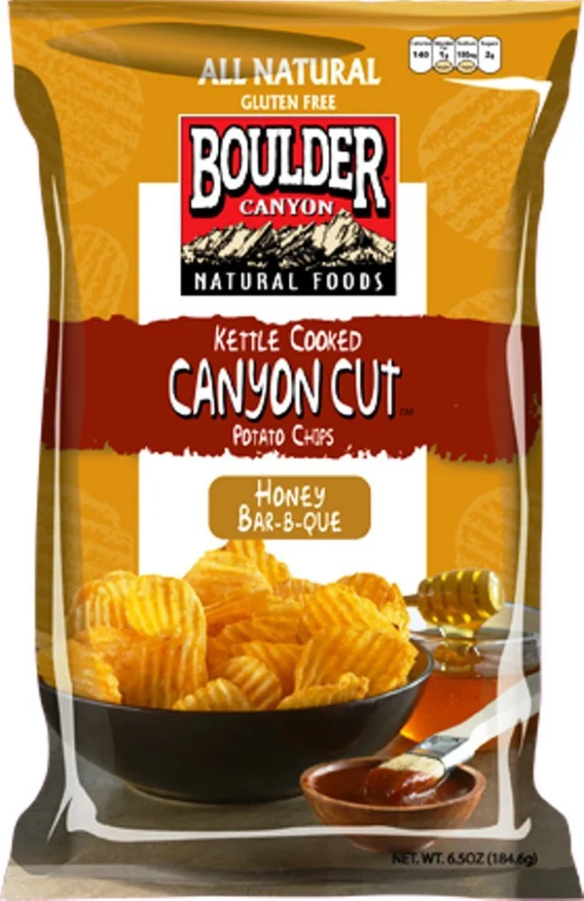 Boulder Canyon Kettle Cooked Potato Chips, Honey Bar-B-Que, 6.5 Ounce (Pack of 12)