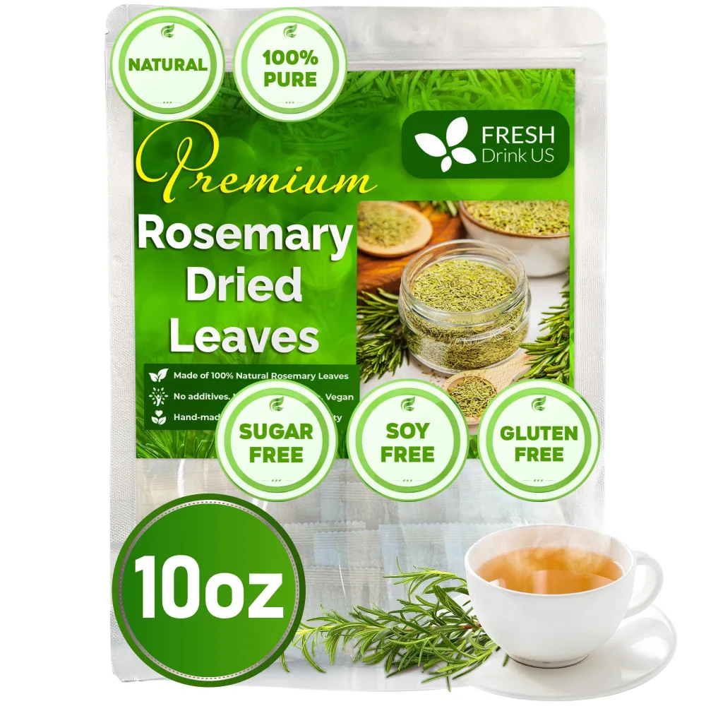 FreshDrinkUS, Premium 10oz Rosemary Leaves, 100% Natural & Pure from Dried Rosemary Leaves, No Additives, No Caffeine, Vegan. Dried Rosemary Herb, Perfect for Seasoning, Spice Blends for Grilling & Cooking