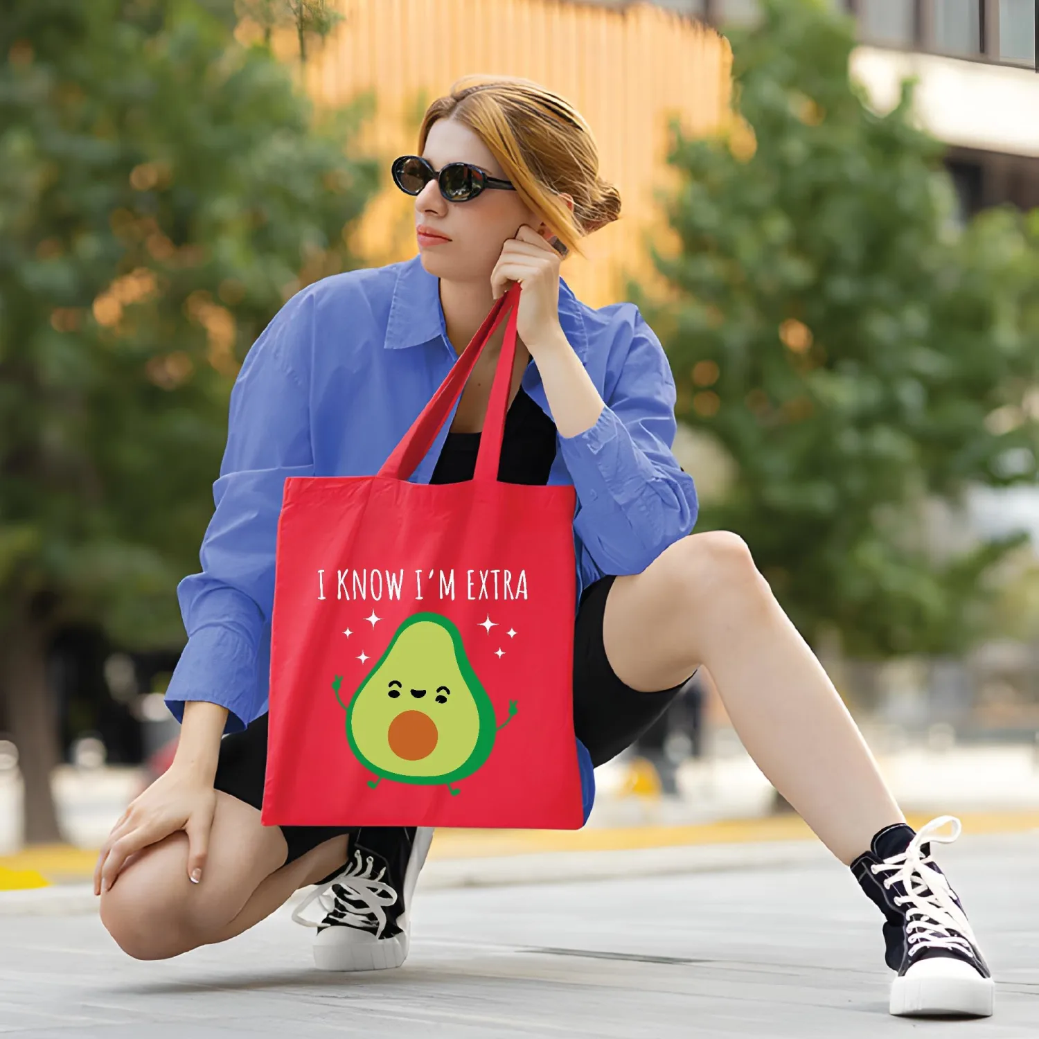 Avocado Gifts for Avocado Lovers Navy Black Multicolor Canvas Tote Bag