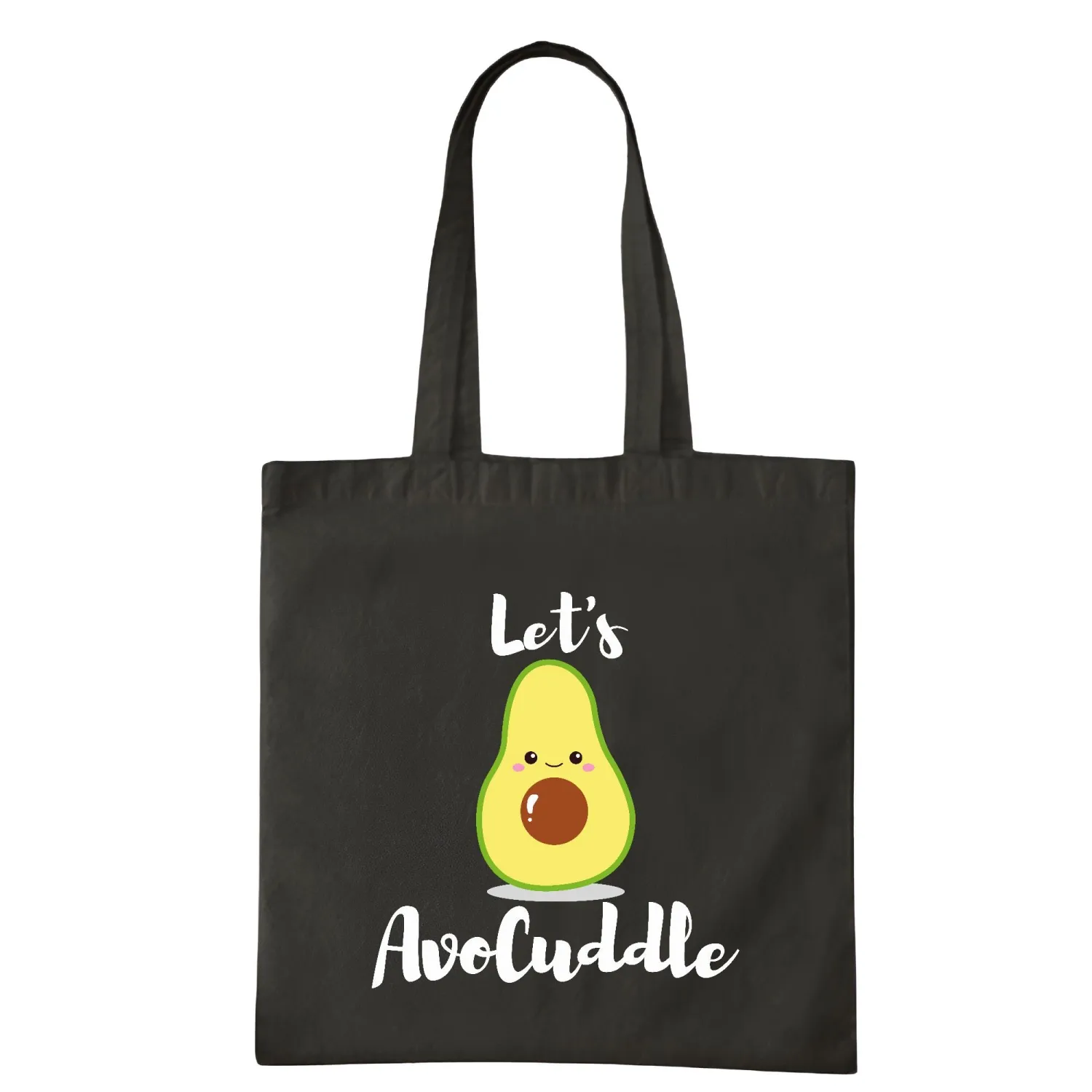Valentine Gifts Avocuddle Avocado Cute Love Graphic Printed Navy Black Multicolor Canvas Tote Bag