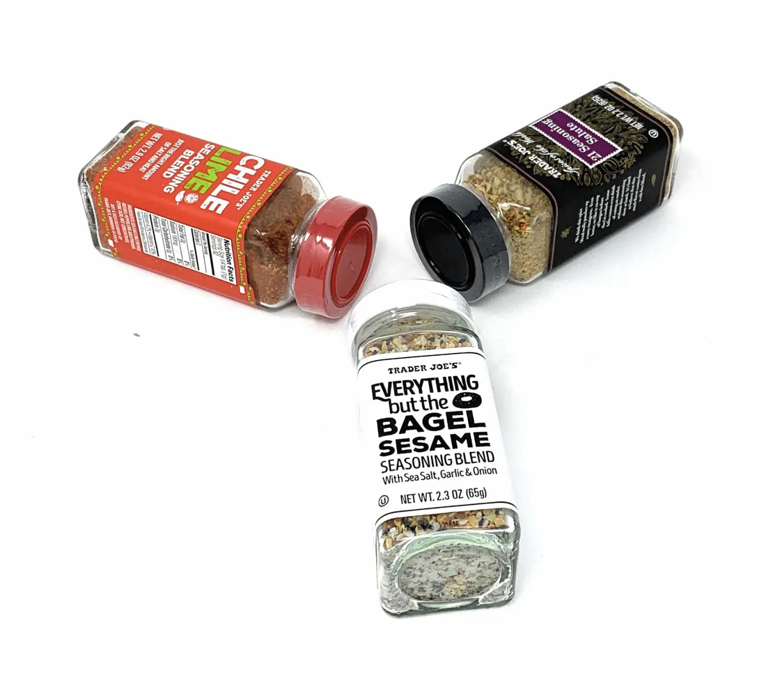 Trader Joe's Seasoning - 21 Salute Seasoning, Chile Lime and Everything but The Bagel Seasoning
