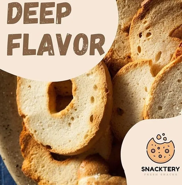 Bagel Chips Toast Sea Salt - Melba Toast Rounds Gourmet Crackers - Mini Toasts - Toast Crackers - Non GMO Crackers, Non GMO Snacks - Cracker Chips - 2.1 oz, 2 Pack