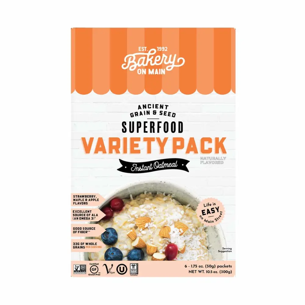 Bakery On Main, Gluten-Free Instant Oatmeal, Vegan & Non GMO - Variety Pack, 10.5oz (Pack of 1)