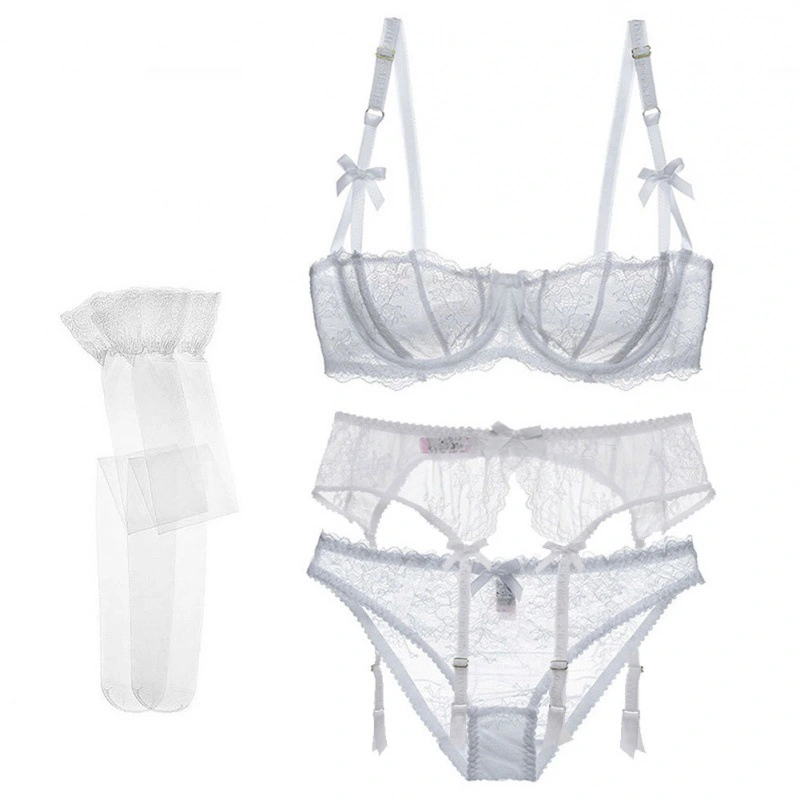 Half Cup  Lace Bra Set Women