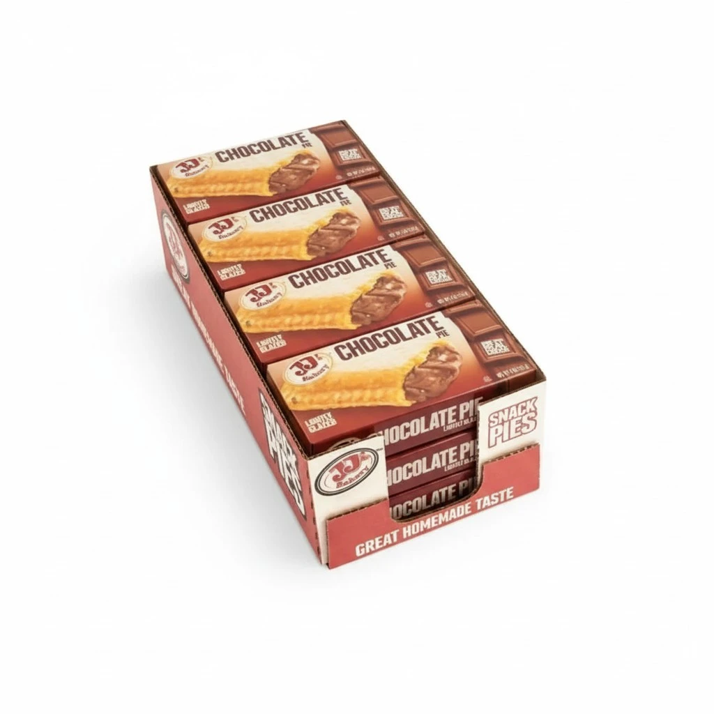 JJ's Bakery Chocolate Pie Snack Pies, Individual Dessert, Fresh-Baked, Nut-Free, Kosher Parve, 4 Oz Each (Pack of 12)