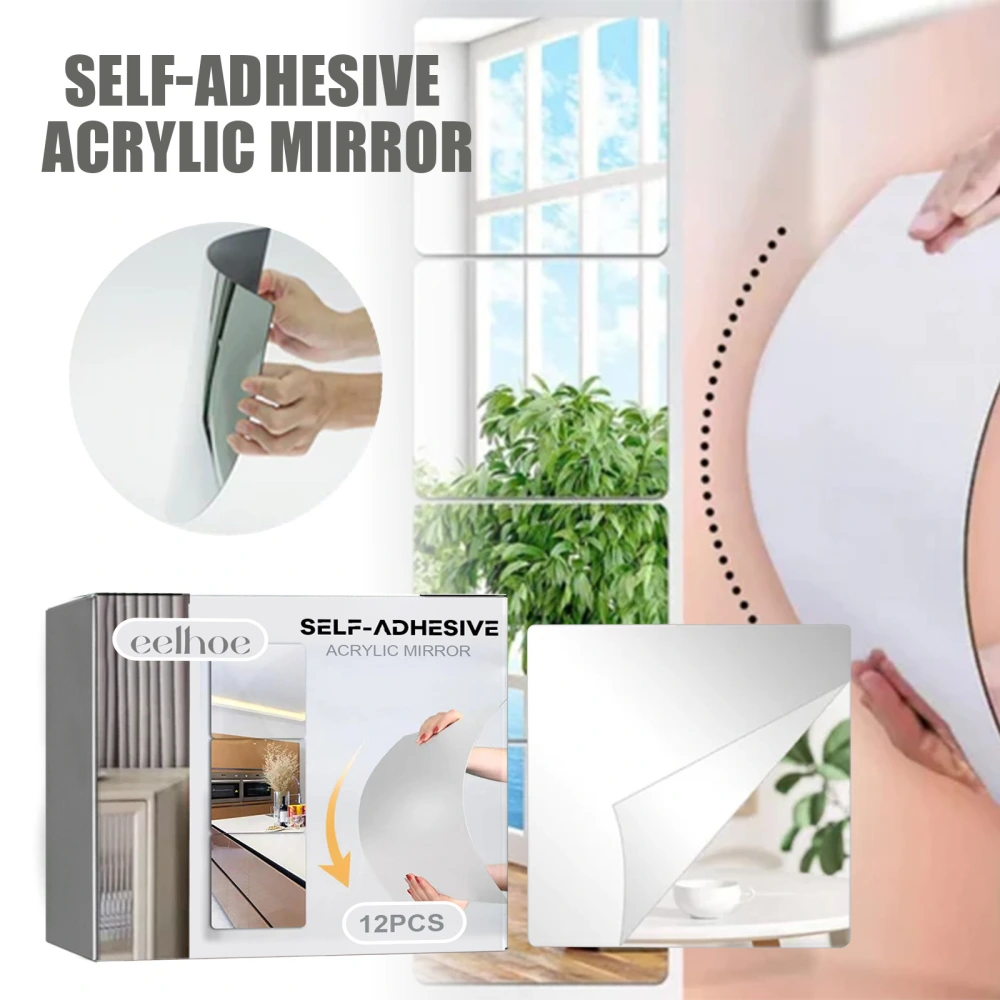 Self-adhesive Anti-fall Wall Mirror Bedroom Stitching