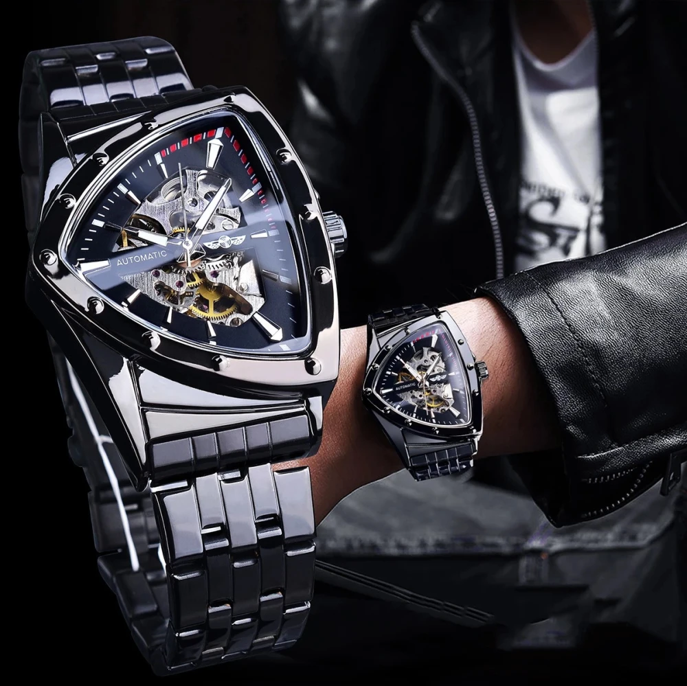 Mechanical Watch Fashion Hollow Transparent Back Cover Men