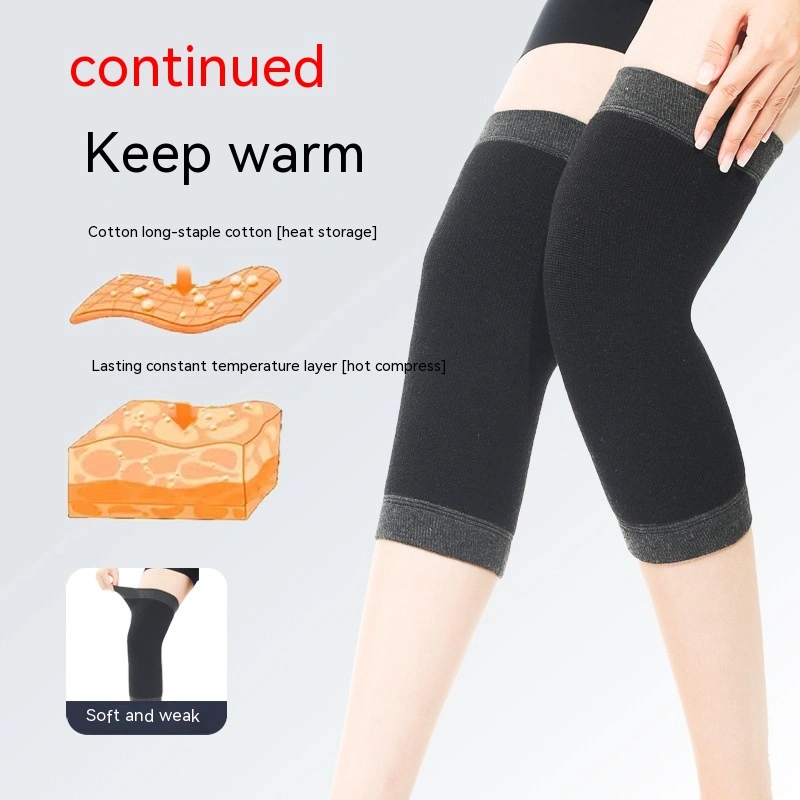 Fleece-lined Kneecap Warm-keeping And Cold-proof Terry Inner Knitted Riding Kneelet