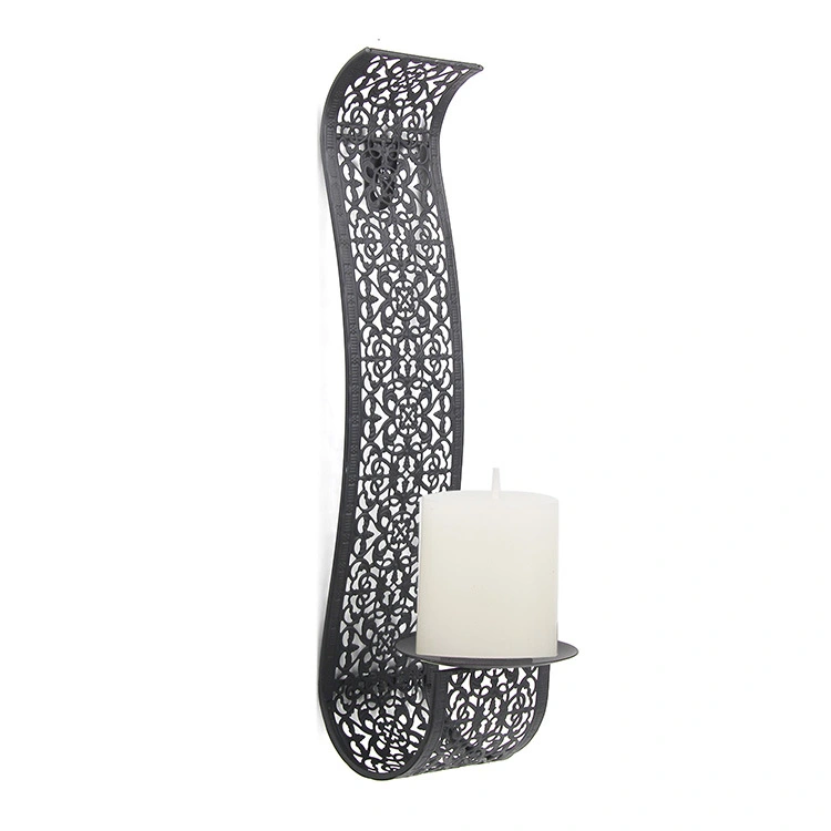 Pattern S-shaped Wrought Iron Wall Candlestick