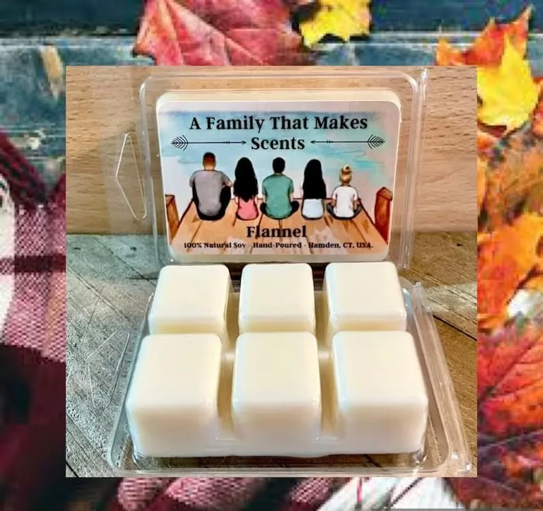 70 Scents- Strong Scent- Long Lasting - Eco-Friendly - Hand-Poured - Scented Wax Tarts- Choose Your Scent. Max Scent (Flannel)